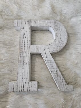 Hobby Lobby Distressed White Decorative Letter R